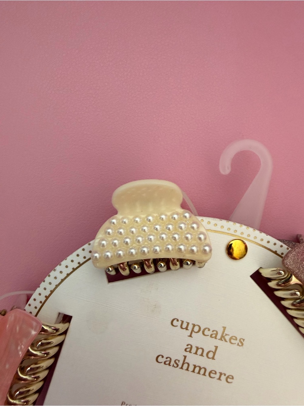 NWT cupcakes & cashmere Pink and Gold Petite Hair Claw Clip Set - Picture 3 of 8